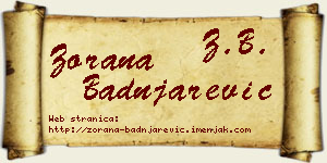 Zorana Badnjarević vizit kartica